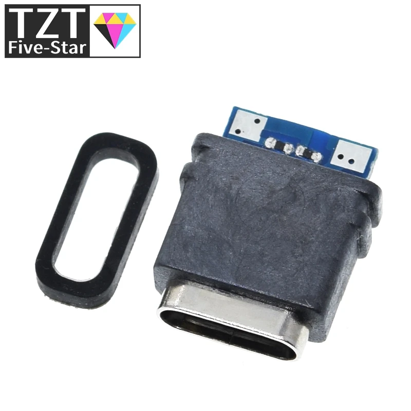 TZT 5/10 Stück USB 3.1 Wasserdichter Typ-C-Stecker 16PIN 5A Buchse Doppelter 5,1K-Widerstand Unterstützt Laden und Entladen – Detail 5