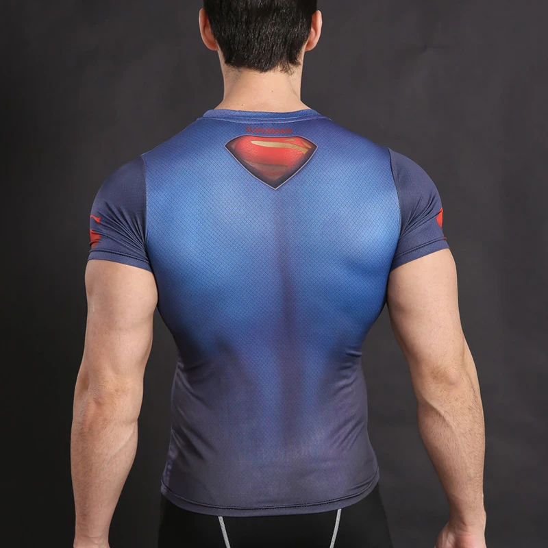 2021 3D Printed T shirts Men Compression Shirt Cosplay Costume Gothic Pattern Sports Quick Dry Fitness Short Sleeve Tops Male