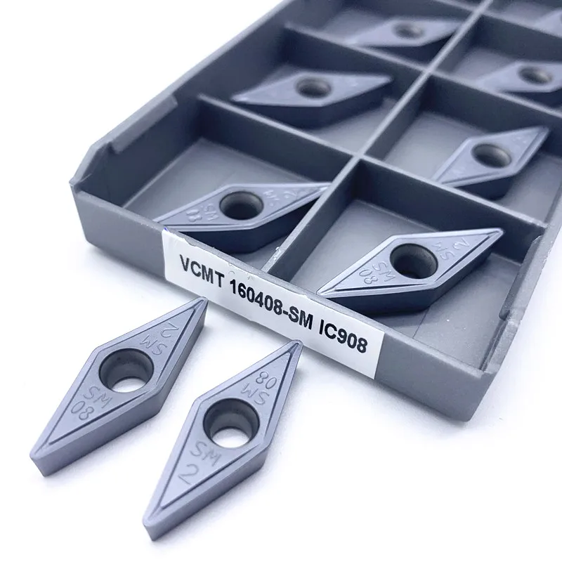 VCMT160404 VCMT160408 SM IC907 908  Internal Turning Tool Blade Carbide Insert Lathe Tools VCMT 160408 Turning Inserts