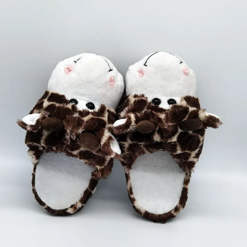 Special Giraffe fur Slippers Unisex Cute Fun Shoes men Women winter Slippers Custom slippers Home House Slippers Children indoor