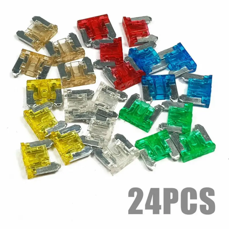 24pcs Micro Mini Blade Fuses Assorted Kit Set Car Auto Truck SUV Low Profile APS