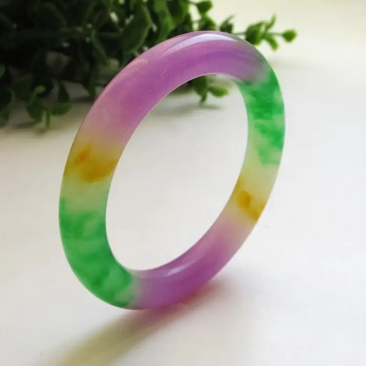 2020 Hot sale Natural100% real jade bangles Three color quartz Jade Bracelet Give a girl friend Bracelet Jewelry image 2