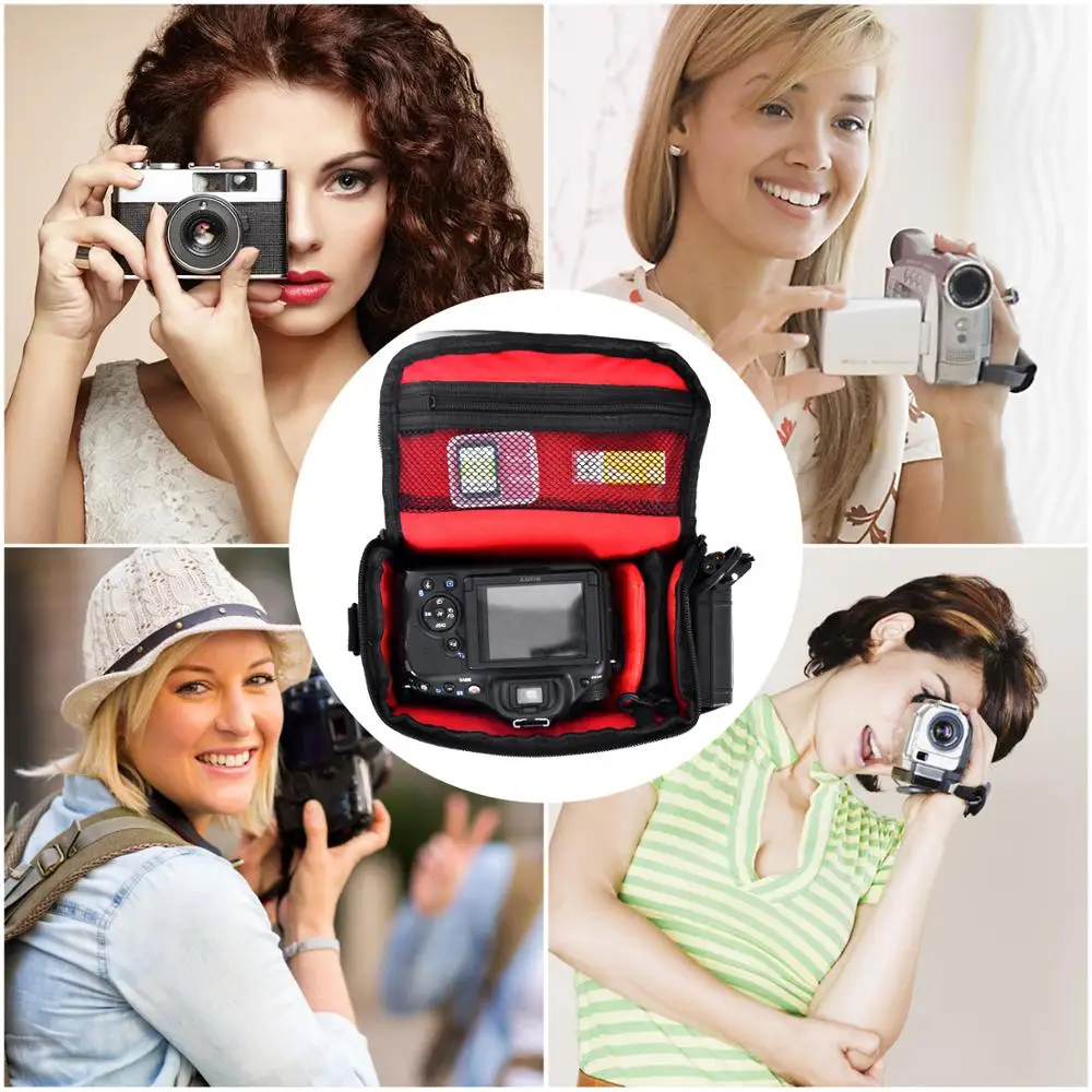 FOSOTO Shoulder Bag Digital DSLR Camera Bag fashion Waterproof Case For Canon EOS M100 M10 M5 M3 M6 M50 For Nikon Sony Camera