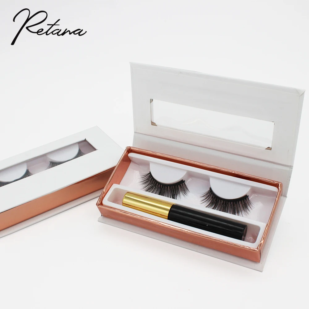 ชุดใหม่ของ 2 คู่ eyelash Magnetic MAGNET False eyelash Eyeliner Liquid แหนบ eyelash EXTENSION แต่งหน้าชุด