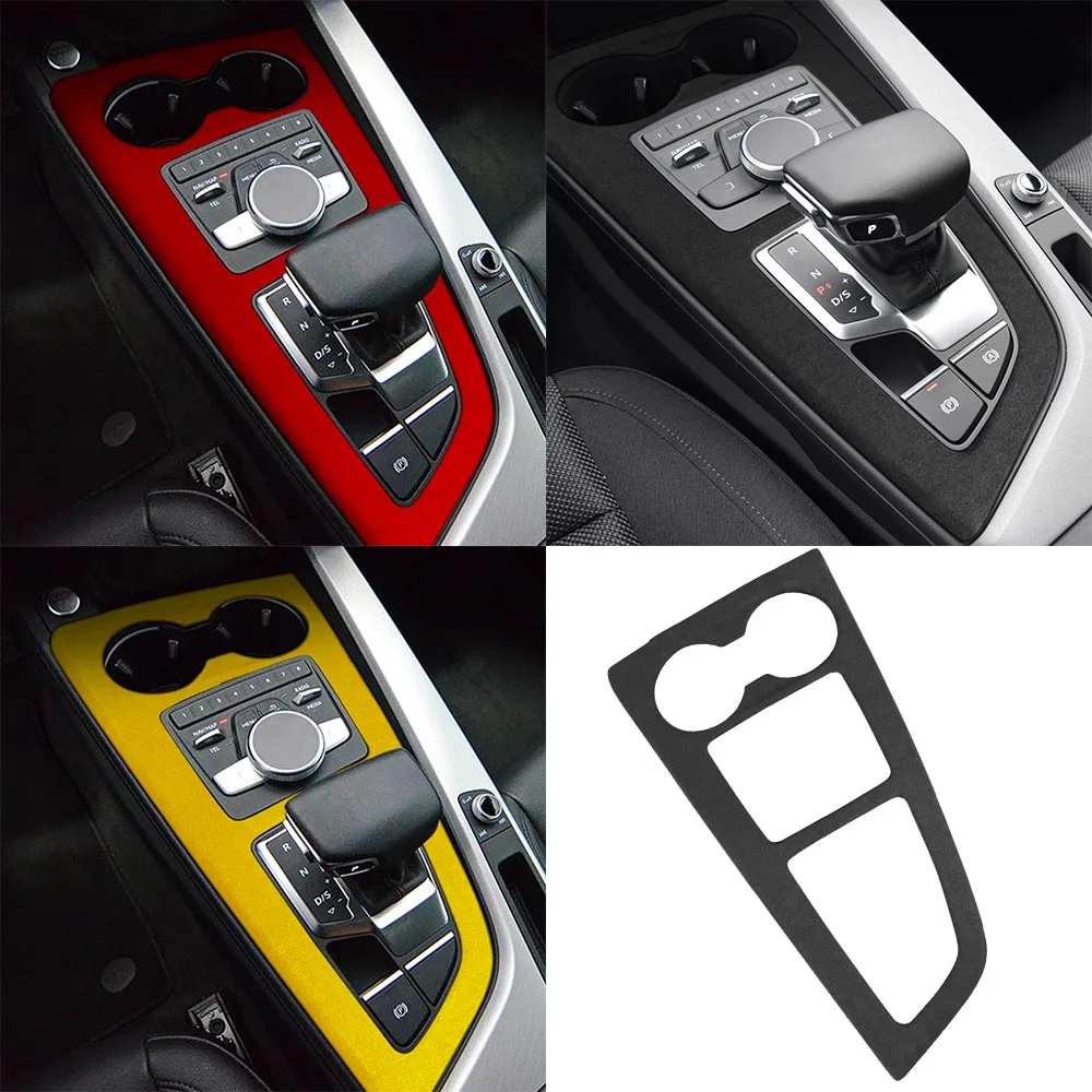 

Suede Wrap Gear Shift Decorative Panel Cover Trim Sticker Decal for Audi A4l 2017 2018 2019 2020 2021 Car Interior Accessories