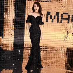 Evening Dresses Long Gown for Women Party Floor-Length Sequin Mermaid Prom Dress Customized