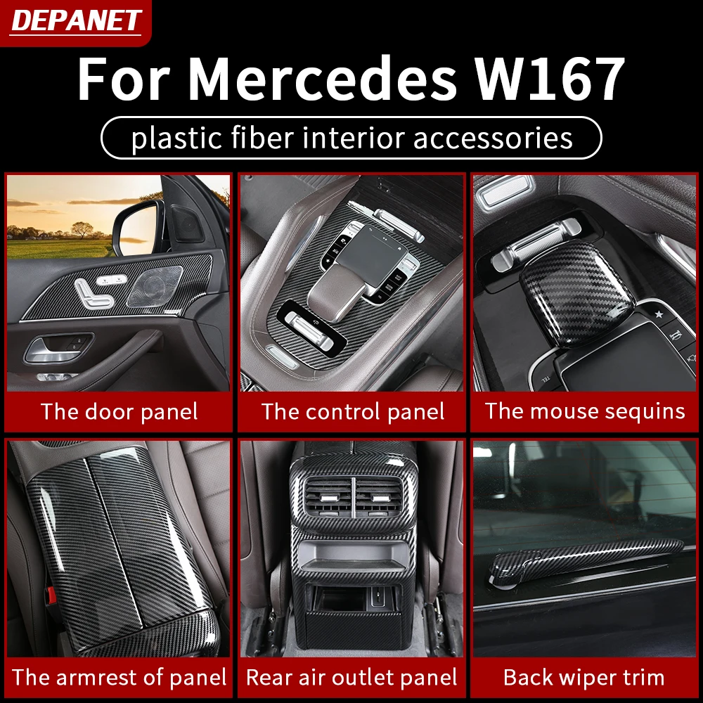 

For Mercedes 2020-2025 GLE W167v167 coupe cover ABS plastic fiber interior control 350 450 500e gls x167 interior accessories