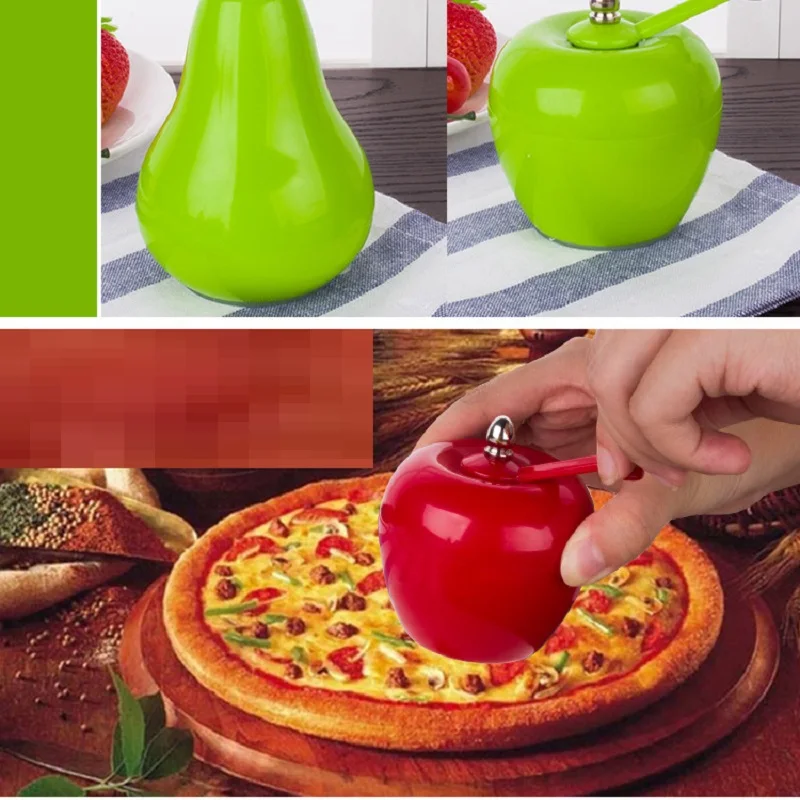 Fruit Apple Pear Shape Manual Grinder Salt and Pepper Shakers Ceramic Cores Adjustable Non-Corrosive Creamic Salt Pepper Grinder