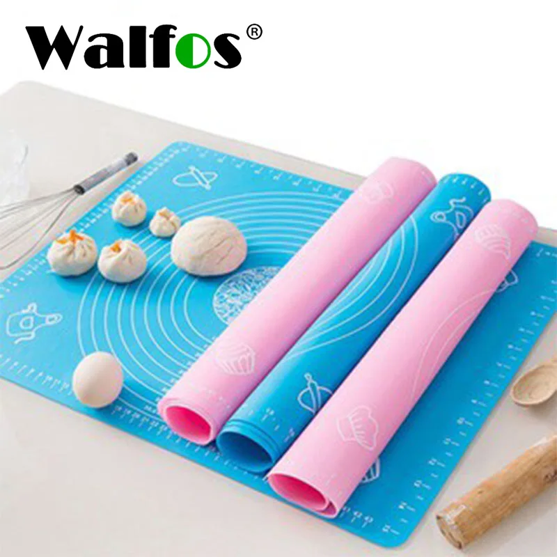 

WALFOS 40x50cm Big Size Silicone Cake Dough Pastry Fondant Rolling Cutting Mat Baking Pad Pastry Boards Cookie Baking Mat