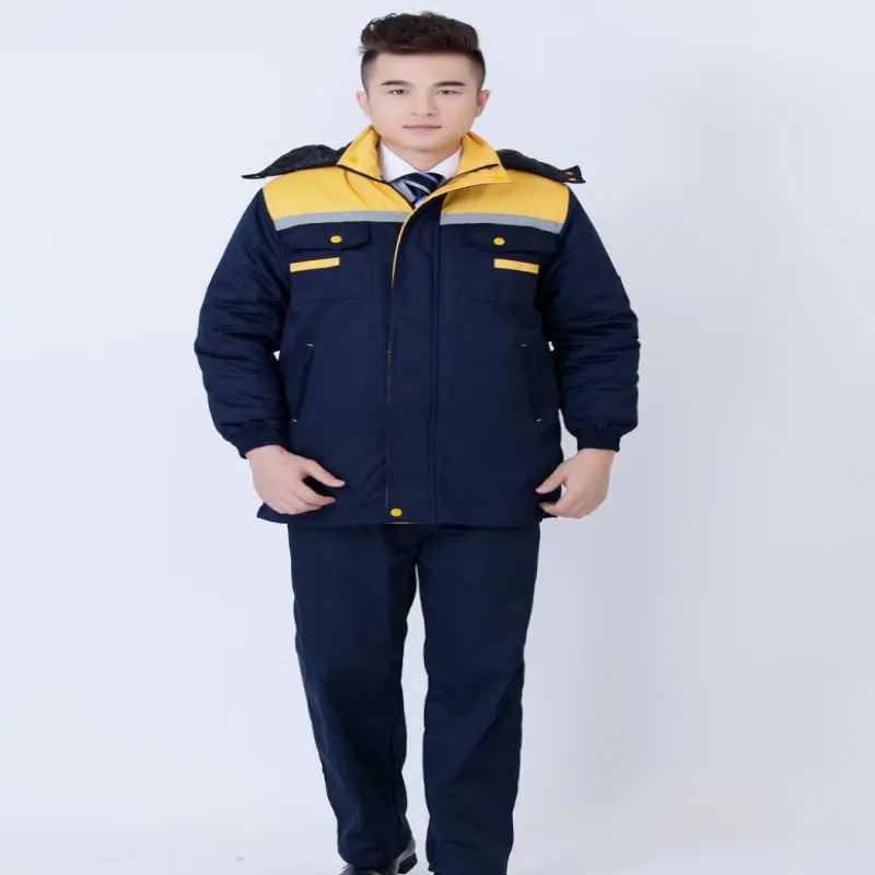 2025 冬の作業服男性女性熱暖かい綿パッド入り工場ワークショップ労働者スーツ機械修理工の制服