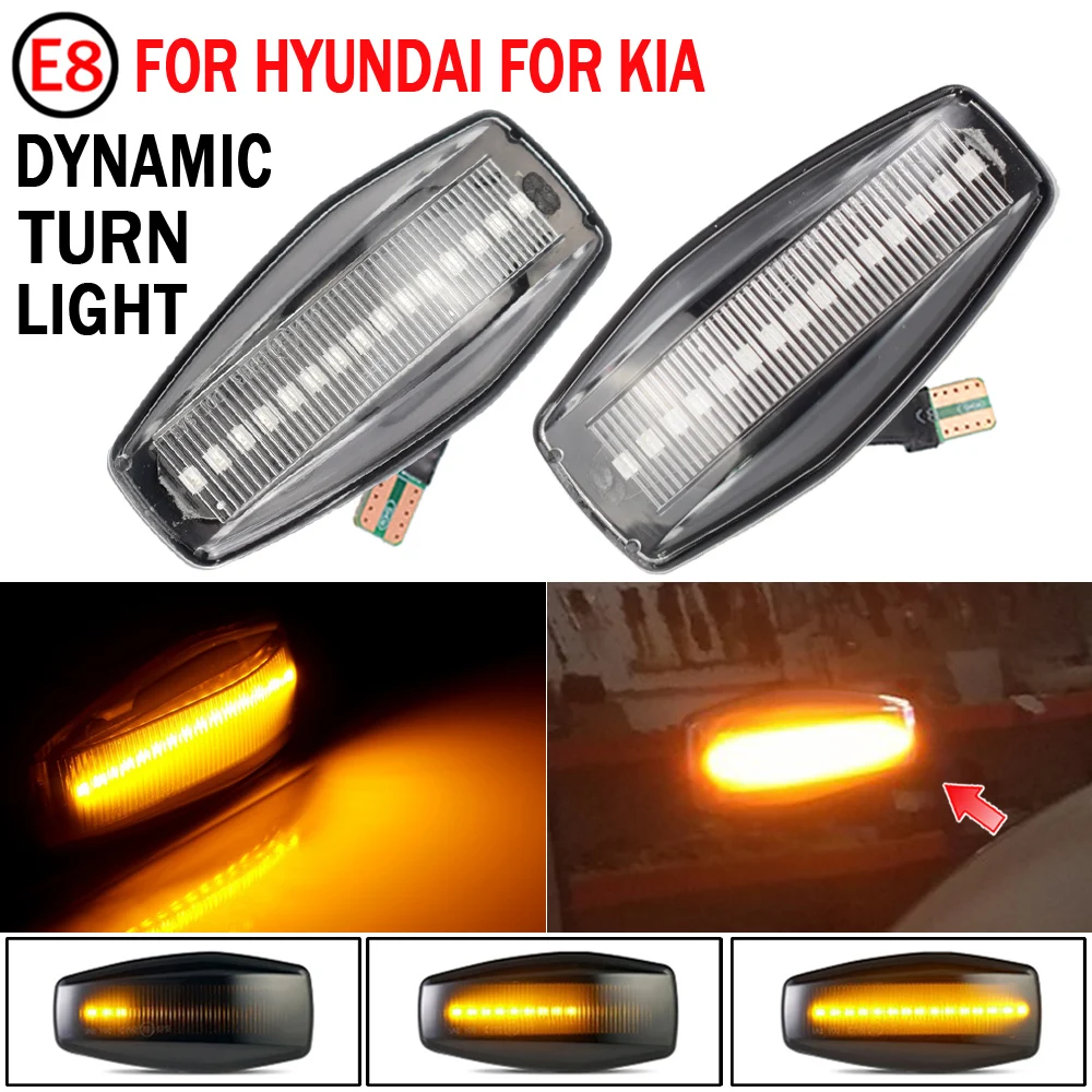 A Pair Dynamic Blinker LED Light Side Marker For Hyundai Tucson Terracan Coupe Trajet Matrix Elantra XD i10 Getz Sonata XG