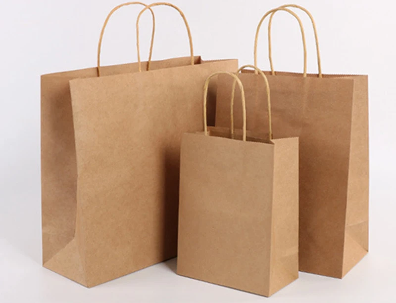 1PCS 21x15x8cm Kraft Paper Bags with Handles Gift Cloth Jewelery Packing bags for Wedding Baby Birthday Christmas Party bags fo