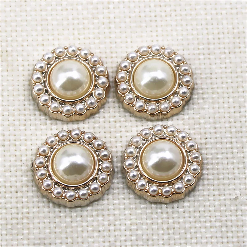 10/20/30pcs Golden Pearl flat back button di lusso Home Garden Crafts Cabochon Scrapbooking accessori di abbigliamento