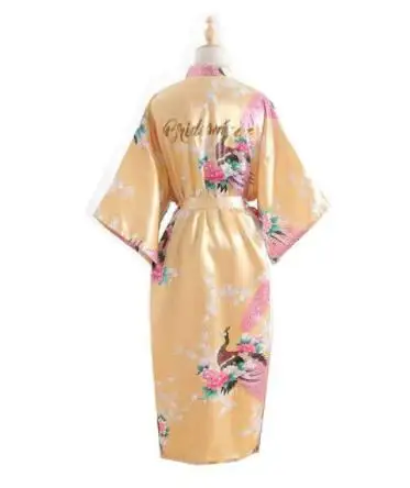 Silk Bridesmaid Bride Robe Maid Of Honor Robe Mother Of The Robes Women Satin Wedding Kimono Sexy Nightgown Dress Woman Bathrobe