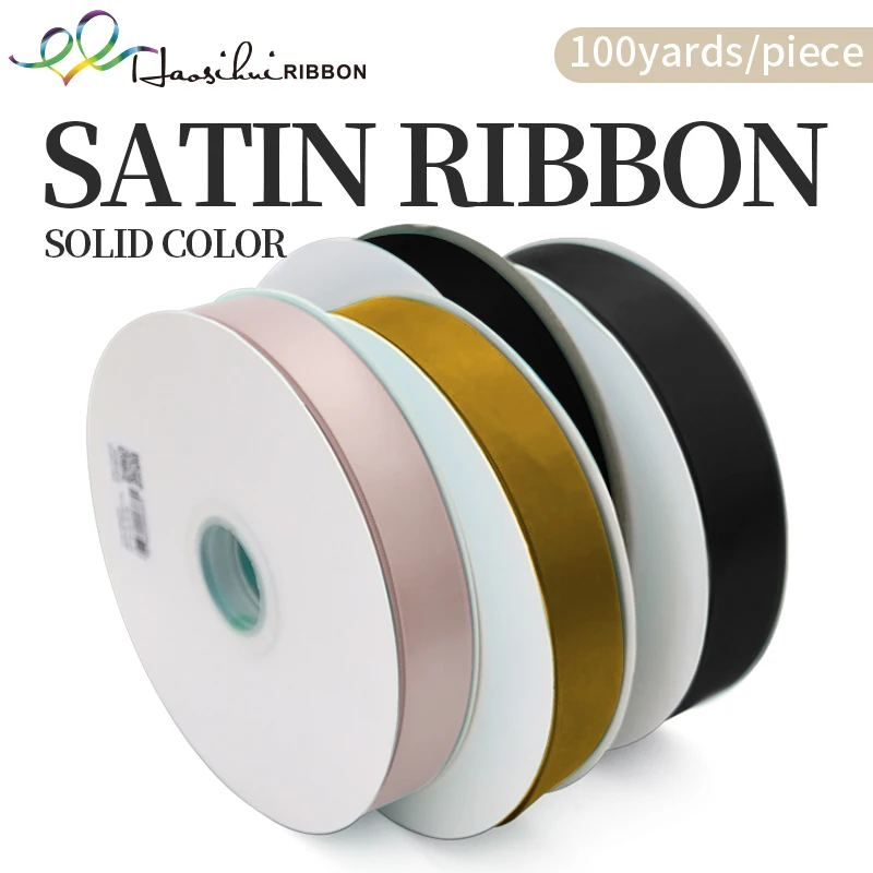 

Satin Ribbon for Wedding Decoration, Gift Packaging, Scrapbook Supplies, Sewing, 10-32mm, 100 Yards