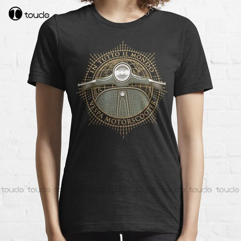 Vespa - In Tutto Il Mondo (Gold) T-Shirt Graphic Tshirts For Men Custom Aldult Teen Unisex Digital Printing Tee Shirt Xs-5Xl