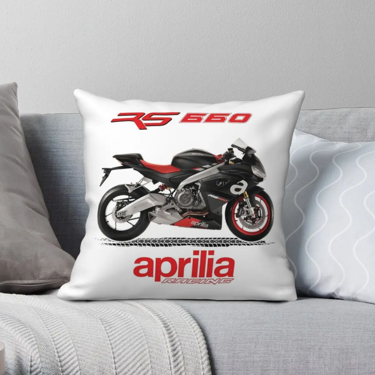 Motorcycle Of Aprilia RS 660 Square Pillowcase Polyester Linen Velvet Printed Zip Decor Throw Pillow Case Car Cushion Case