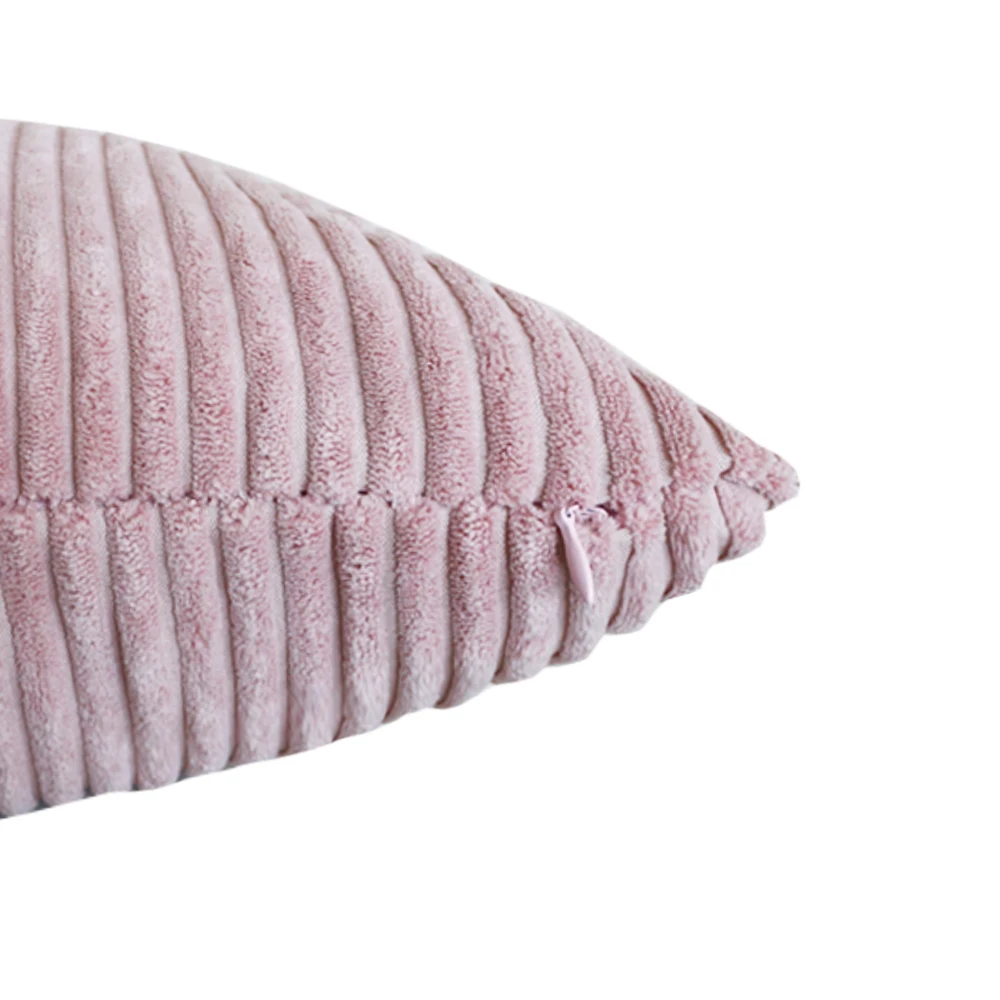 Gestreifter Cordstoff, einfarbig, Kissenbezug, 45/50/60 cm, Sofa-Bett-Dekoration, klassischer einfacher Kissenbezug NPCJC-C – Detail 10