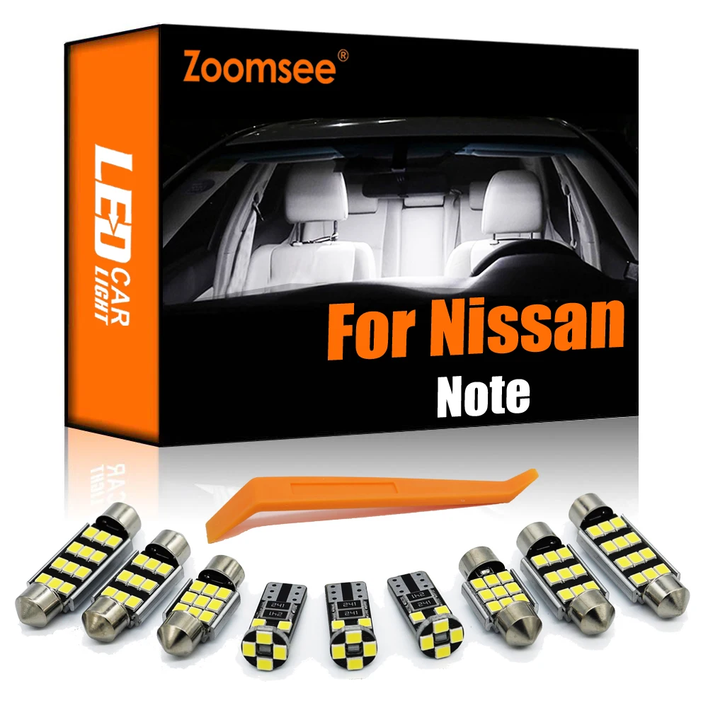 Zoomsee Interior LED Light Kit For Nissan Note E11 E12 E13 2005-2017 2018 2019 2020 2021 2022 Canbus Car Bulb Dome Trunk Reading