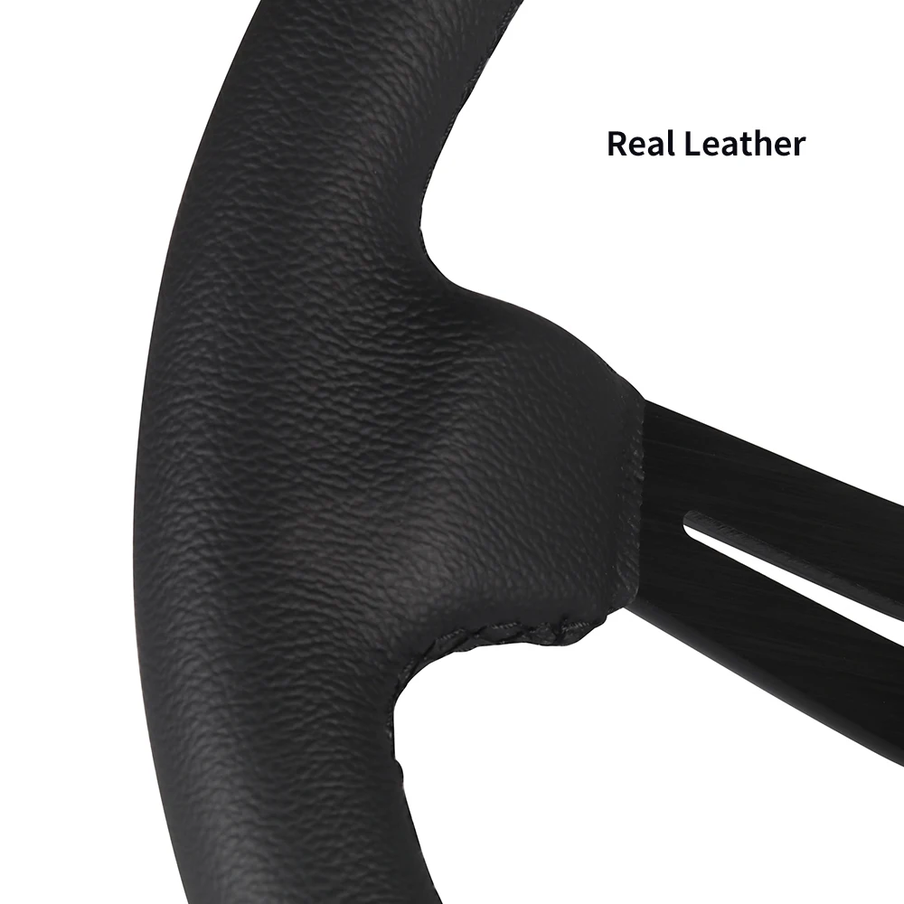 Car Steering Wheel Real Leather JDM Steering Wheel Pc Game Sim Racing Drift Steering Wheel