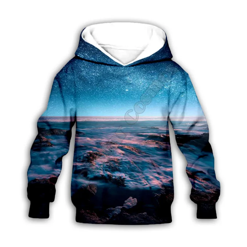 Waves Galaxy 3d printed Hoodies family suit tshirt zipper Pullover Kids Suit Sweatshirt Tracksuit/Pant Shorts 02