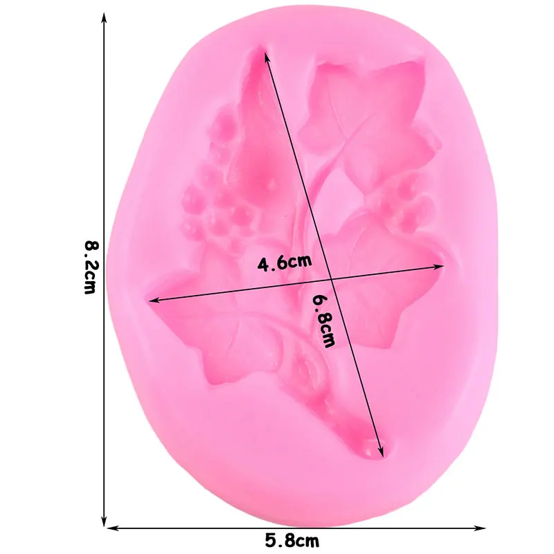 Sugarcraft Grape Silicone Molds Relief Leaves Cupcake Topper Fondant Cake Decorating Tools Candy Clay Chocolate Gumpaste Moulds