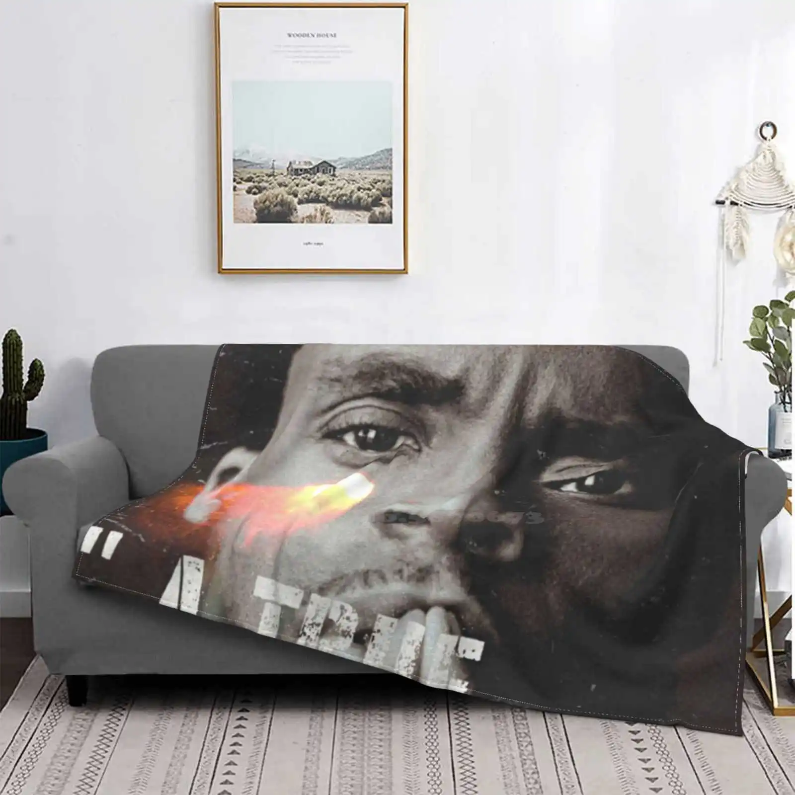 Chadwick Man A True Fighter For Home Sofa Bed Camping Car Plane Travel Portable Blanket Chadwick Man Wakanda Black Chris E