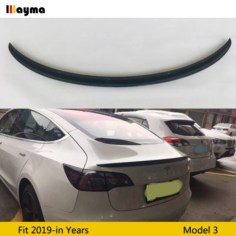 

for Tesla Model 3 2017 - 2019 rear Carbon Fiber rear boot Wing Spoiler Rear trunk Spoiler Wing Trunk Lip Boot Cover Car Styling