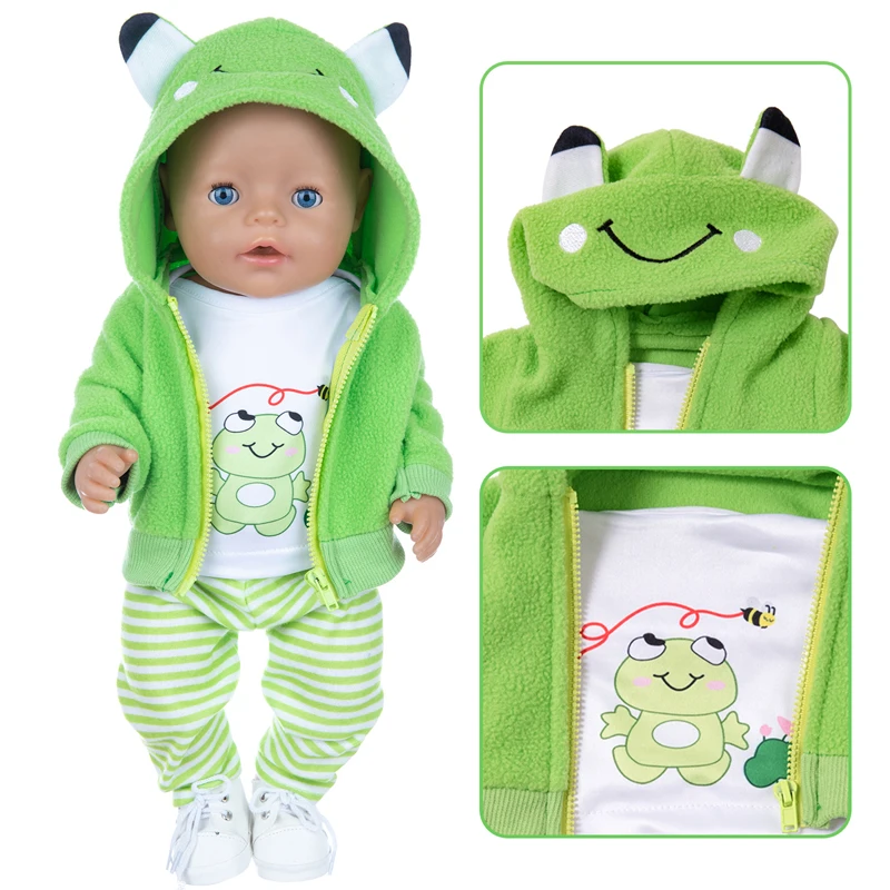 Green Warm Suit Doll Clothes Fit 17 inch For 43cm Baby New Born Doll Clothes Doll Accessories