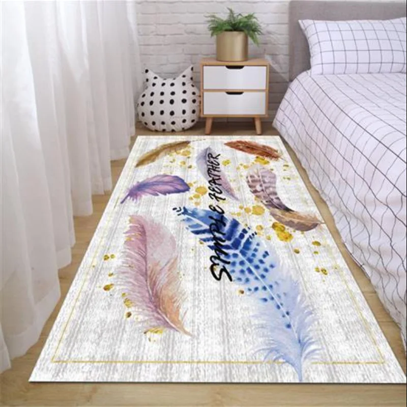 Nordic Home Big Carpets for Living Room Bedroom Large Area Rug Coffee Table Mat Cartoon Feather 3D Printed Kids Room play Carpet