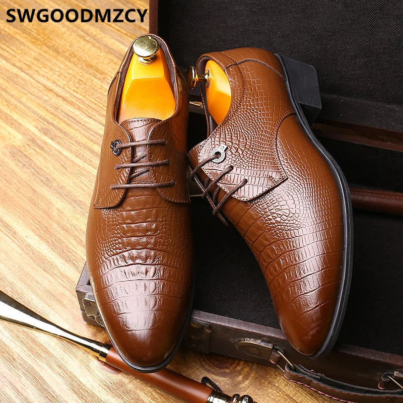 Crocodile Shoes Oxford Men Party Shoes Formal Leather Shoes For Men Zapatos Hombre Vestir Scarpe Uomo Eleganti Mannen Schoenen