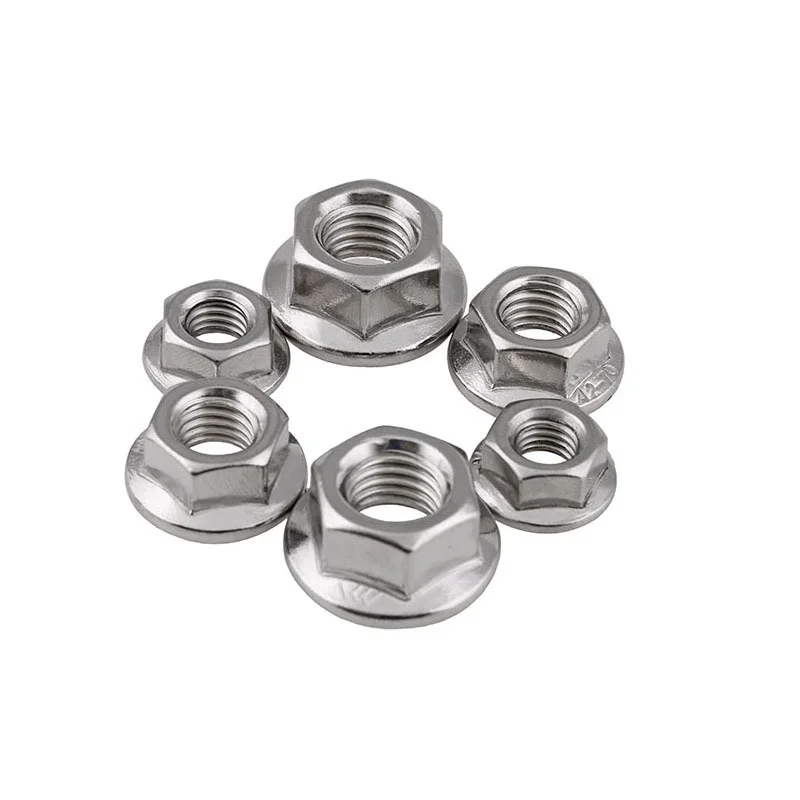 10pcs Inch 1/4 5/16 3/8 1/2 6-32 8-32 10-24 Unc America Coarse Form Lock Metal Heavy Prevailling Torque Flange Hexagon Nut