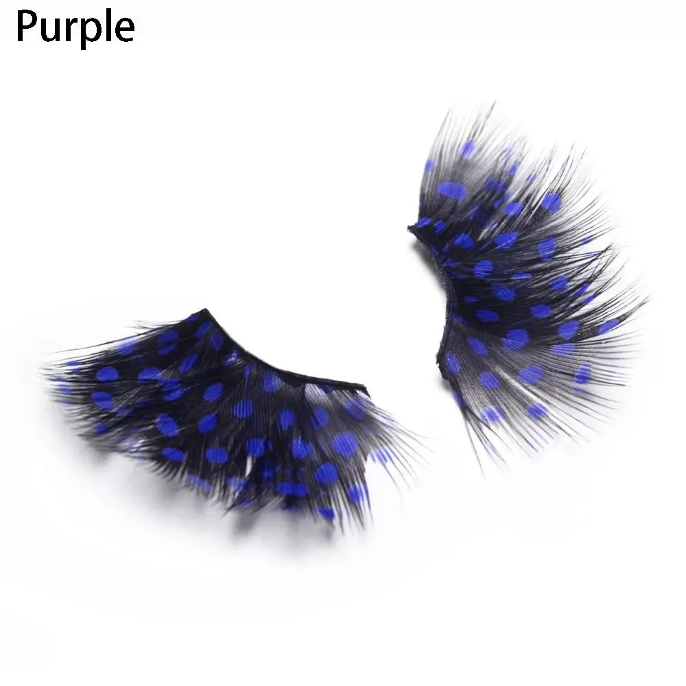 1Pair Bushy Feathers Exaggerate False Eyelashes Stage Catwalk Art Fake Eyelashes 100% Handmade Eyelash Extension Makeup Tools