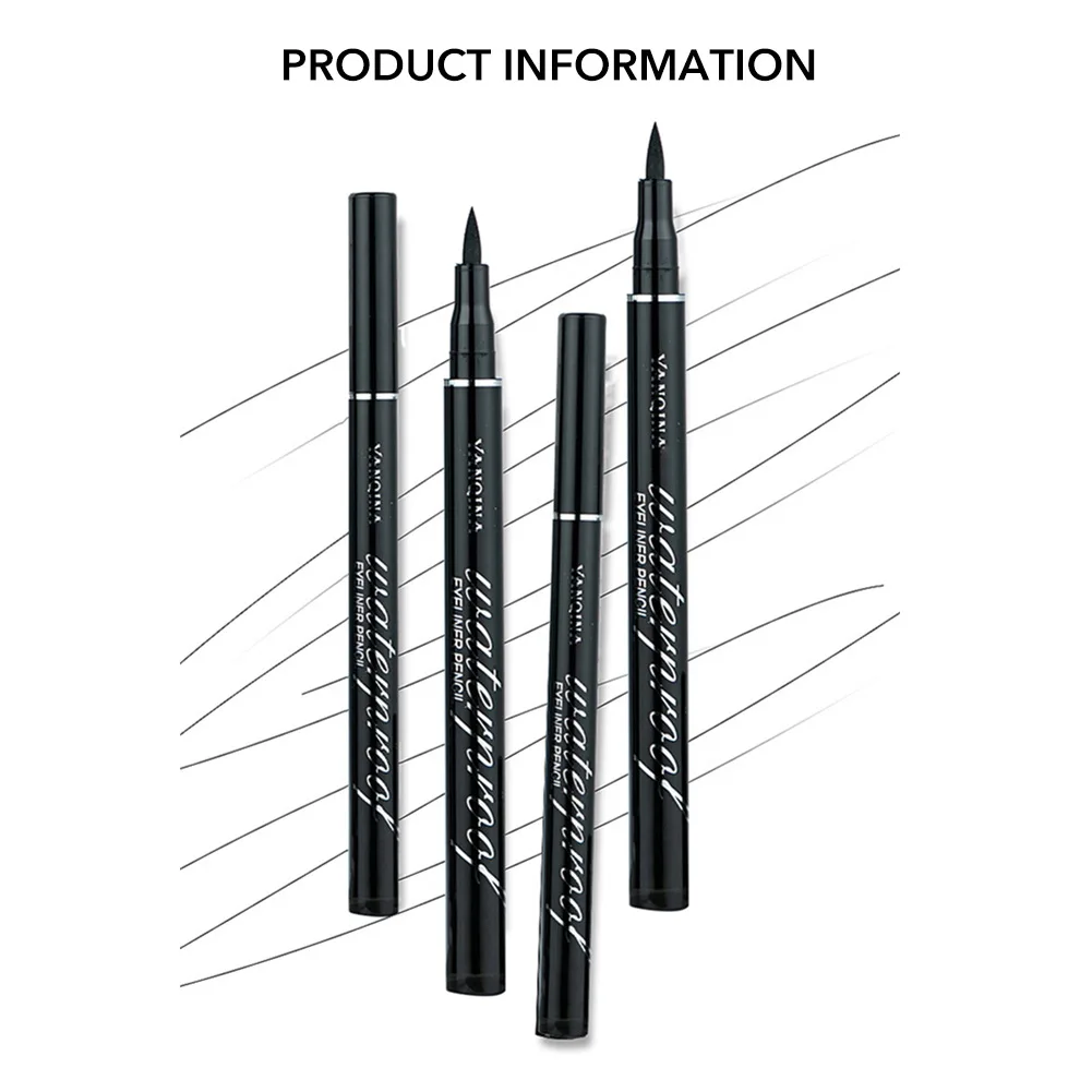 Hot Selling Yanqina Eyeliner Cool Black 24H Waterproof Not Smudge Eyeliner Makeup Goods Cosmetic Gift for Women 8672