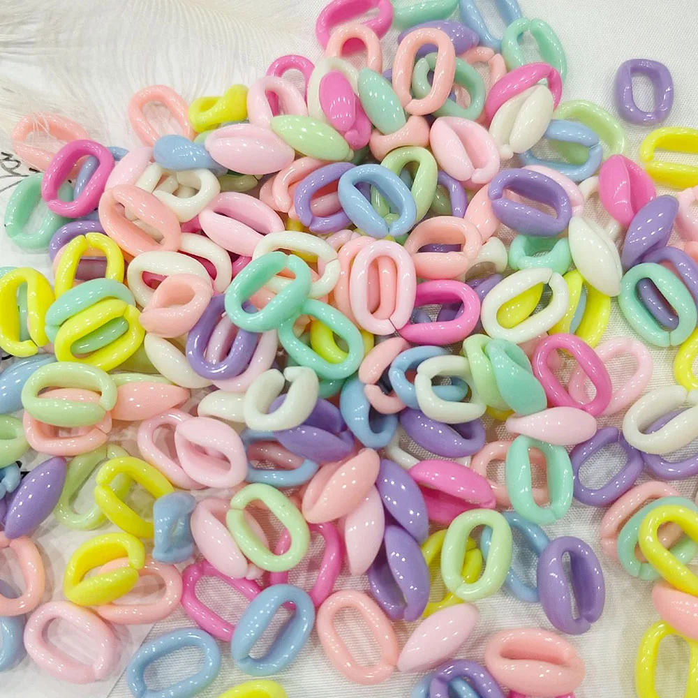 50Pcs Candy Colors Acrylic Links Chain Twist Oval Open Beads Connector Links Chain For Necklace Bracelet Jewelry Making 11x16mm