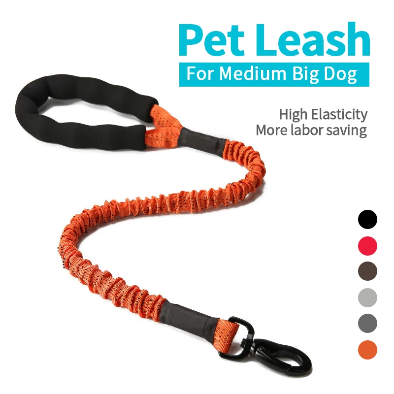 Medium Big Dog Leash High Elastic 6 colour Extended Pet Leashes for Labrador Training Not Easy to Break Pet Accessories Supplies