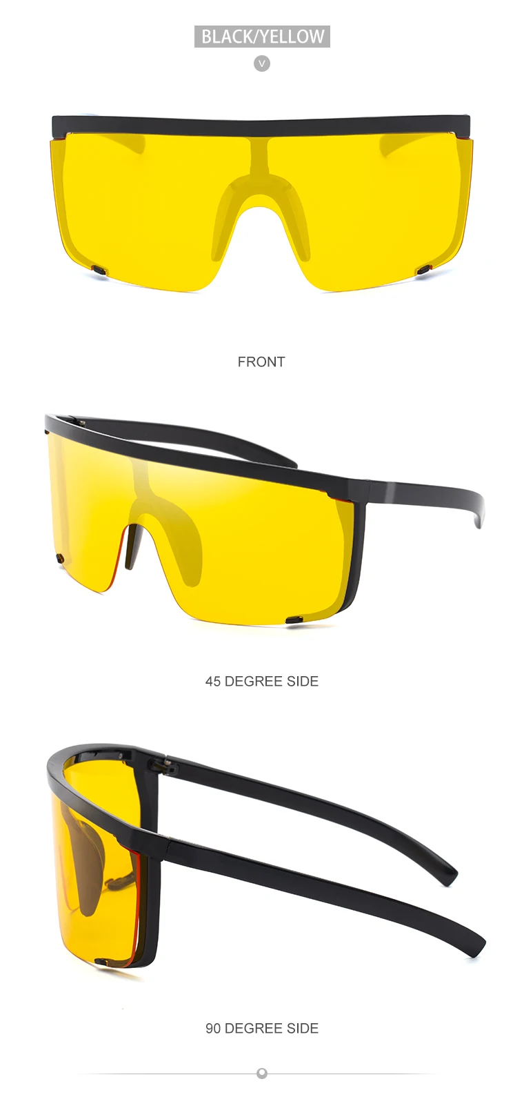 Übergroße Sport-Sonnenbrille für Herren 2026 Luxusmarke Winddichte Rechteckige Sonnenbrille für Damen Fahrbrille Gafas De Sol Hombre – Detail 21