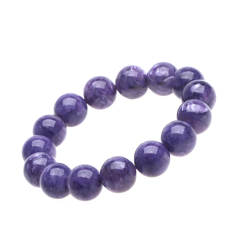 Meihan Free shipping (1 bracelets/set) A+ 12-16mm natural Russian Charoite smooth round charm gemstone for jewelry making