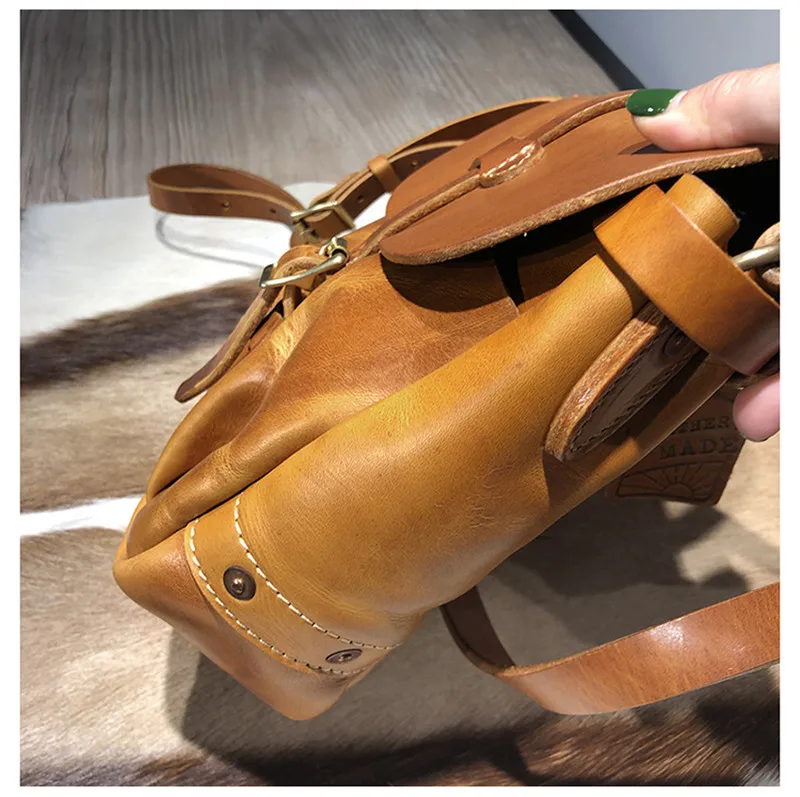 Imagem -04 - Pndme-mens Genuine Couro Natural Retro Messenger Bolsa Handmade Brown Shoulder Bolsa Couro Real Casual Designer de Luxo ao ar Livre