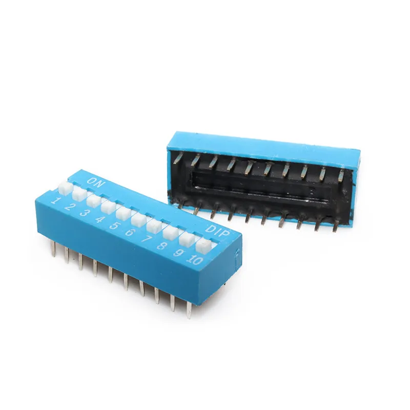 5PCS LOT 2.54 DIP Slide Red Blue Toggle Switch 2.54MM Pitch 1 2 3 4-12Pin Code Switch Coding Position Way Toggle Side Flat Dial