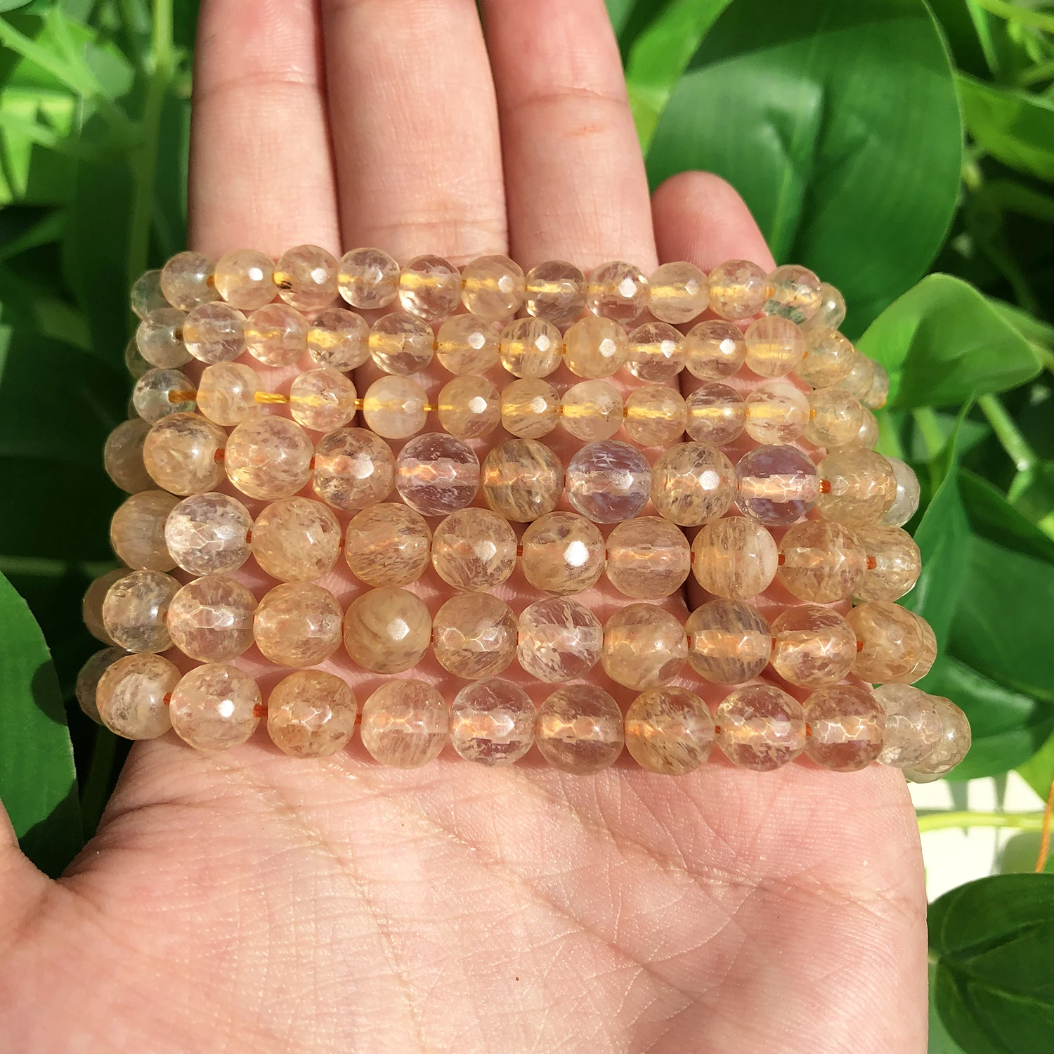 4-10mm Faceted Yellow Citrines Quartzs Stone Beads Natural Loose Spacer Beads for Jewelry Making DIY Bracelet Accessories 15\'\'