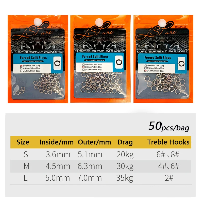 LSP Fishing Anillos Partidos Acero Inox – Conector Doble Giratorio - imagen 3