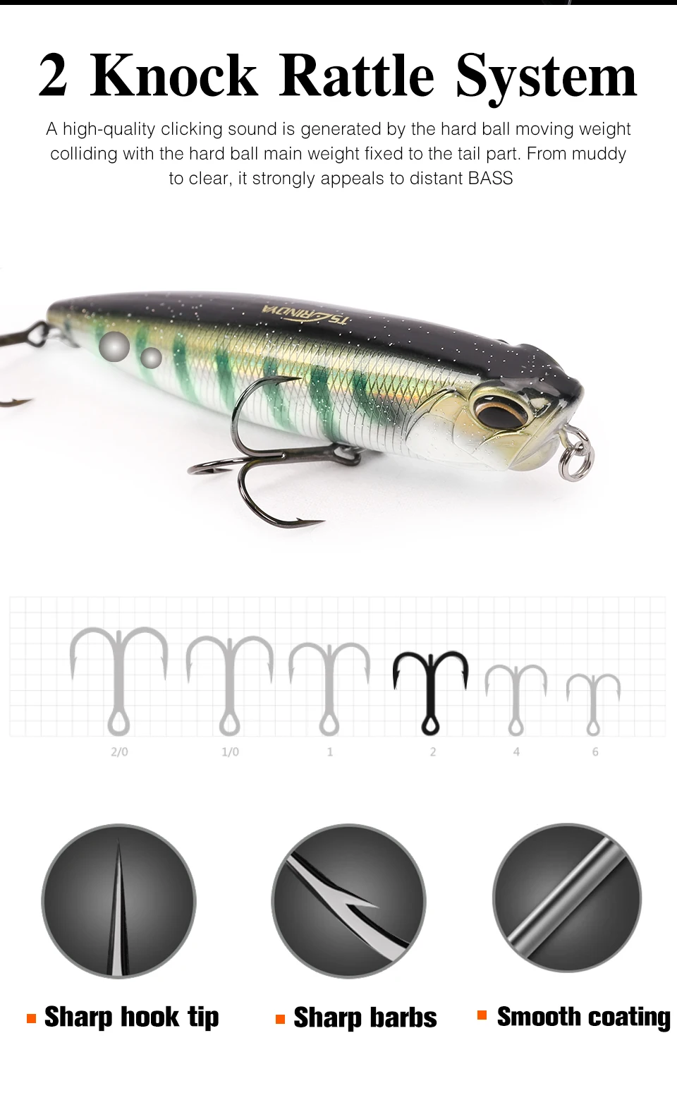 TSURINOYA Topwater Schwimm Wobbler 110mm 20,5g DW58 Bass Locken Stickbait Snakehead Professionelle Künstliche Harten Köder – Detail 13
