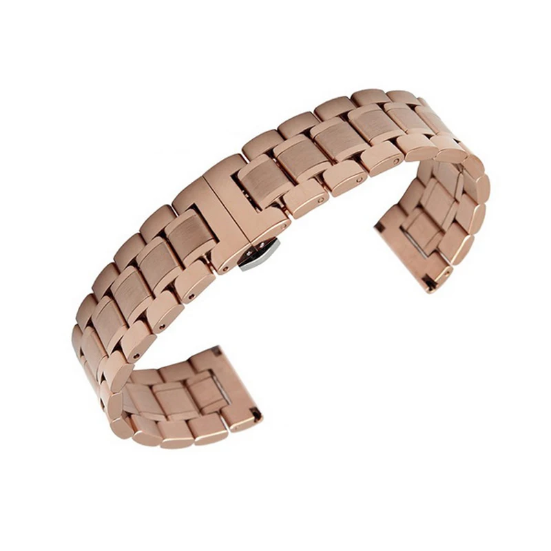 Solid High Strength 14mm 16mm 18mm 20mm 22mm 24 Mm Stainless Watch Band Strap Bracelet Watchband Wristband Butterfly Belt