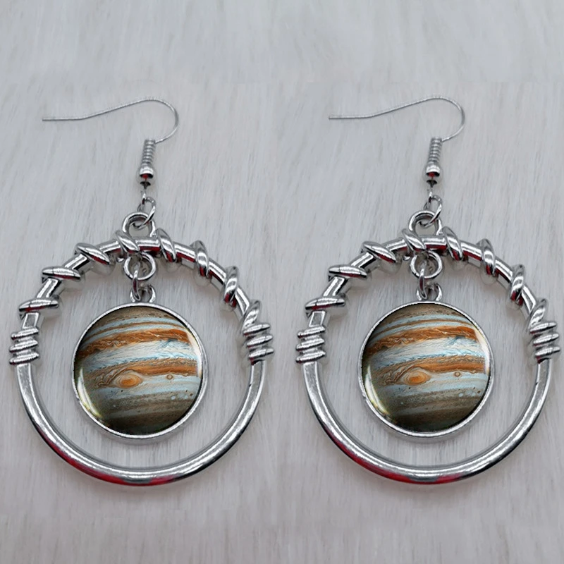 Moon Earrings Solar System Planets Star Stud Earrings Galaxy Nebula Space Universe Earth Sun Mars Jupiter Saturn Fashion Jewelry