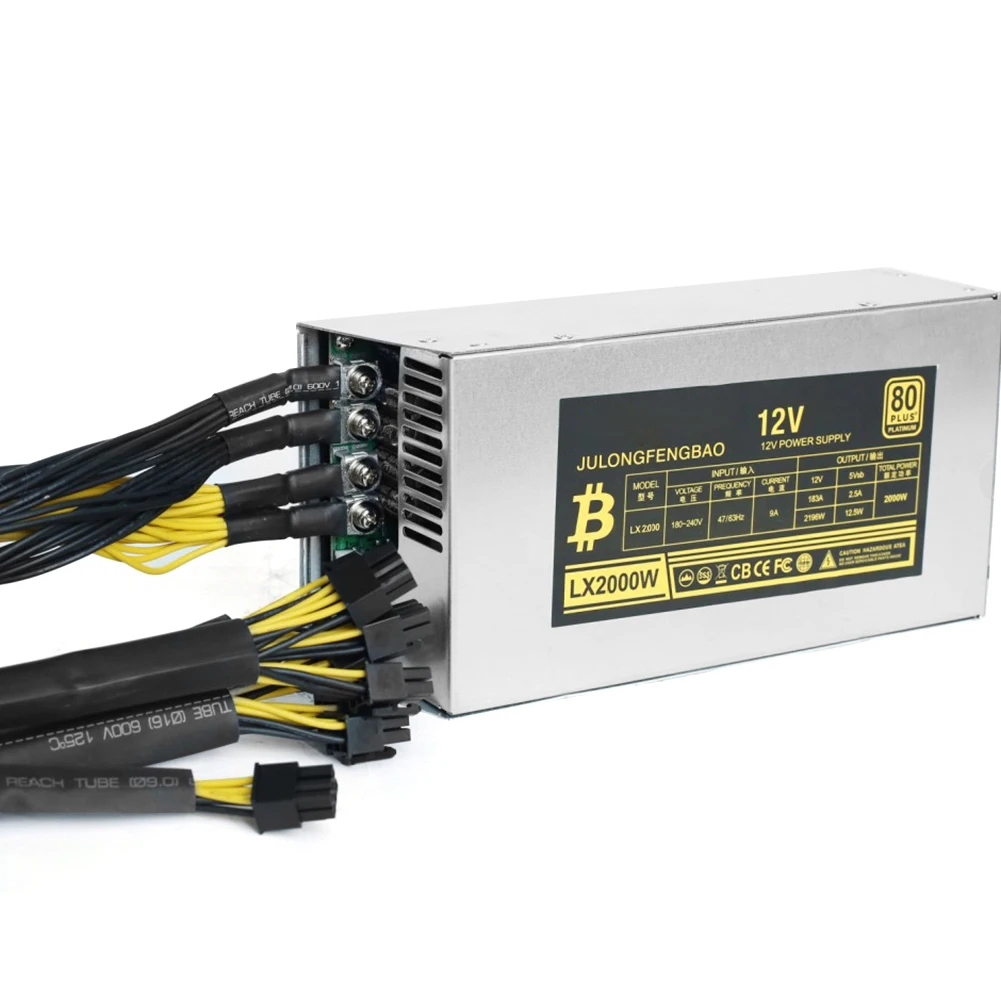 جهاز إمداد الطاقة 2000 واط PSU Antminer Bitmain 2000 واط 6PIN Antminer T9 ETH PSU antminer S9 S7 L3 BTC LTC داش 1800 واط جهاز التعدين امدادات الطاقة