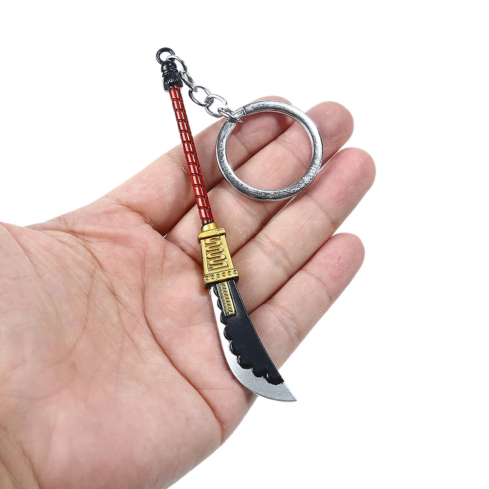 12cm White Beard Broadsword Keychain OP Anime Peripherals Edward Newgate Sword Pendant Key Ring Blade Key Holder Jewelry Gifts