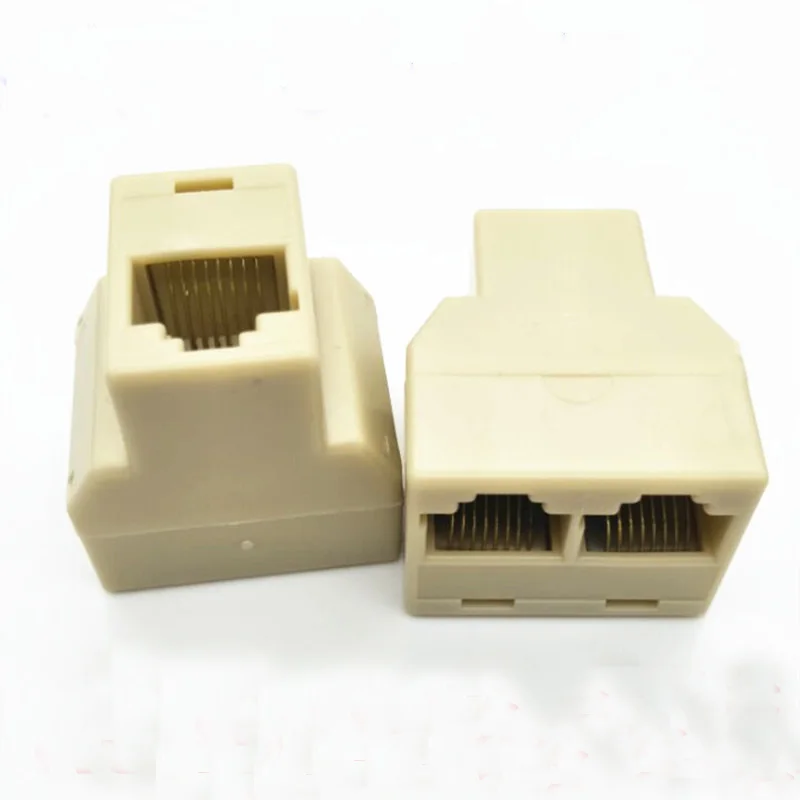 100pcs RJ45 분배기 커넥터 1 2 웨이 듀얼 여성 Cat6/5/5e RJ45 Lan 이더넷 네트워크 분배기 어댑터 연장 플러그 커플러
