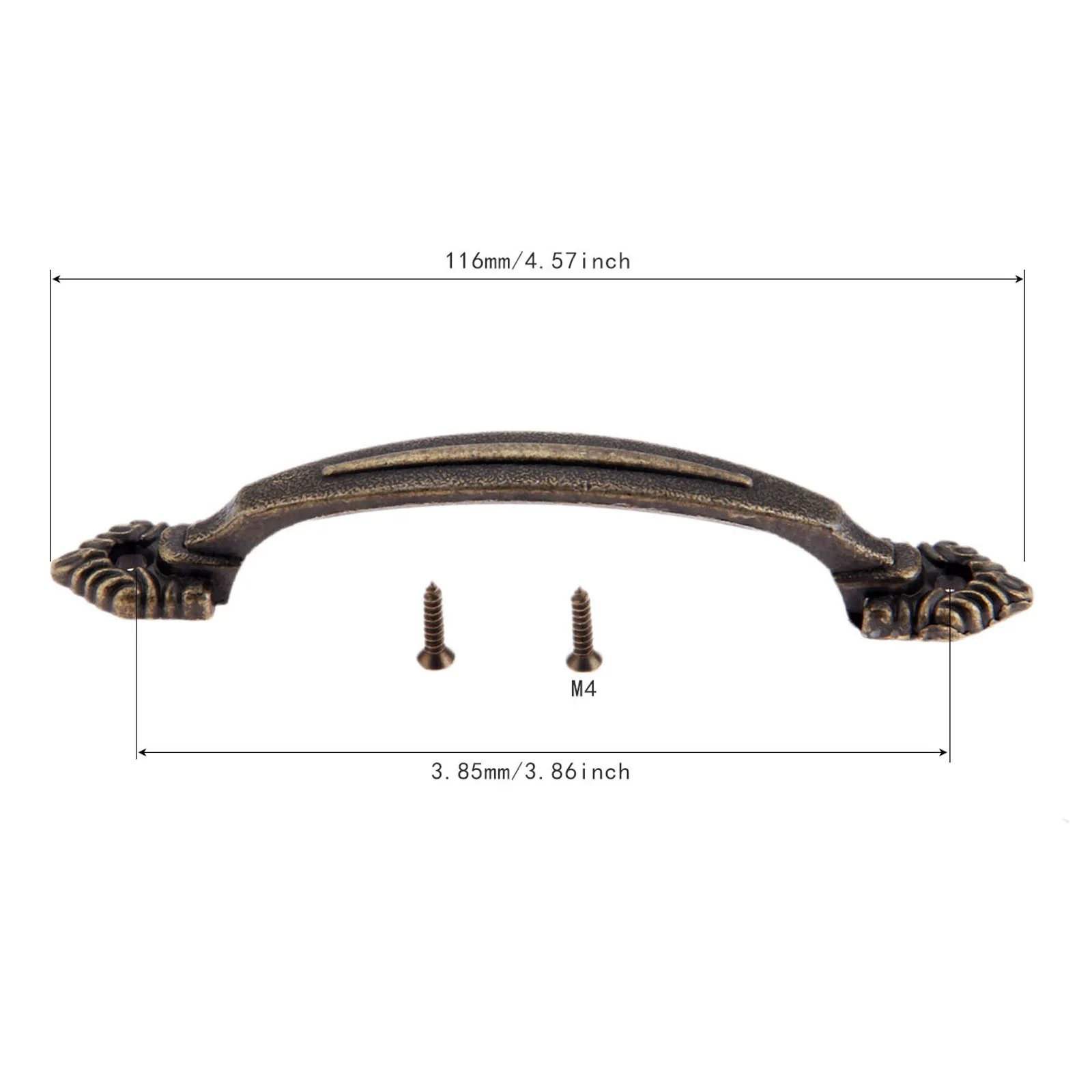 Retro Handle Vintage Antique Bronze Pull 116*15mm Knob Cupboard Door Kitchen Cabinet Drawer Wooden Jewelry Box Europe w/screws