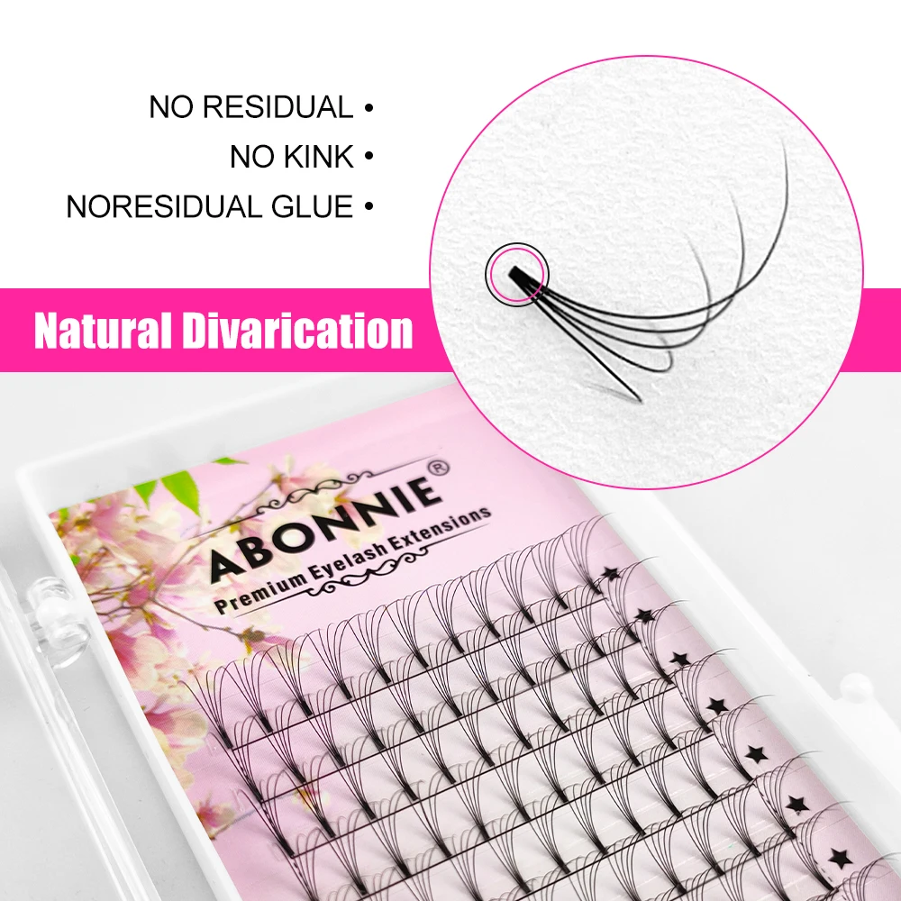 ABONNIE 3D/4D/5D/6D Short Premade Fans Russian Volume Fan Fluffy Lashes Tray Mink Eyelash Extension Supplies